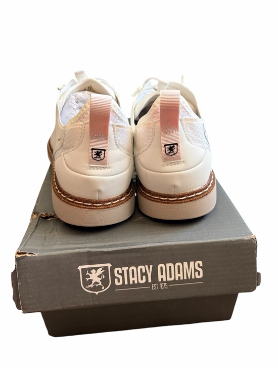 Stacy Adams Synchro Plain Toe Elastic Lace-Up casual white dress shoes Mens Sz 8 main image 10